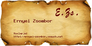 Ernyei Zsombor névjegykártya